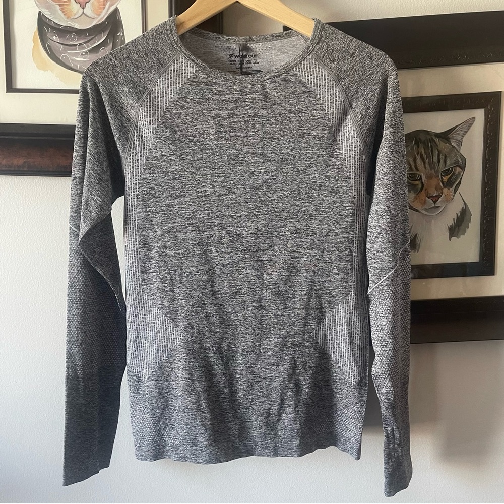 NWT Primark grey long sleeve workout top 10 12 medium